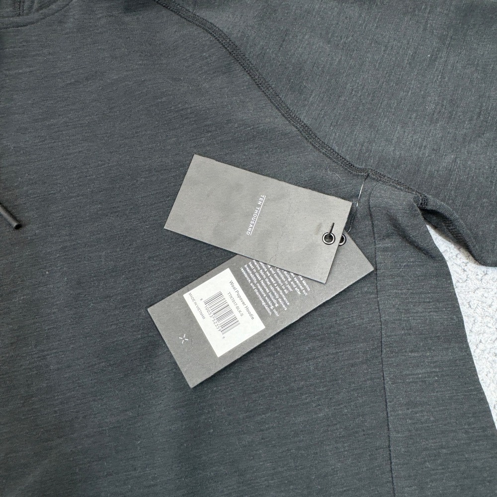 Ten Thousand Merino Tech Hoodie Mens Small Black Wool Popover Training Gorp NWT - Picture 2 of 12
